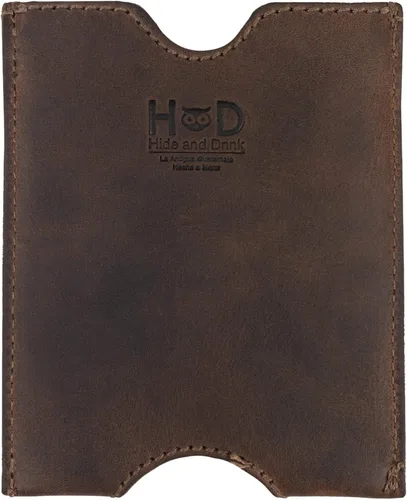 Vista 2 de Hide & Drink, Funda de bolsillo para pasaporte de viaje hecha a mano de cuero de grano completo, Bourbon Marrón, Classic