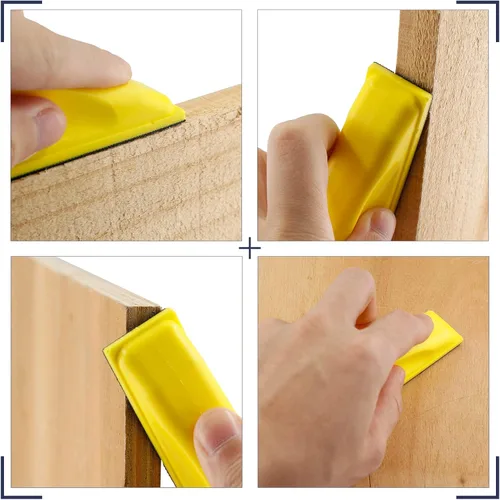 Vista 6 de Kit de microlijadora de 3.5 x 1 pulgada, 2 piezas de mini bloques de lijado a mano, placa de soporte de gancho para pulido de espacios estrechos