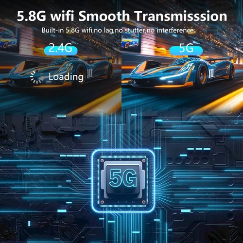 Vista 4 de Transmisor y receptor HDMI inalámbrico, kit de extensor inalámbrico HDMI 4K, 2.4G/5G, Plug & Play, no necesita aplicación/Bluetooth, 328 pies/328.1