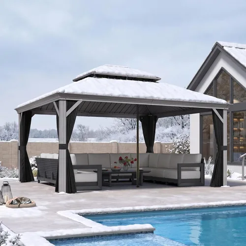 Vista 47 de PURPLE LEAF - Gazebo para exteriores de 10 x 12 pies, con sistema de drenaje