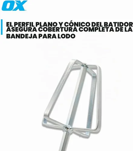 Vista 2 de OX Tools Mezclador de barro para yeso - Mezclador de compuesto de juntas de mezcla rápida con construcción de acero, se adapta a conexión rápida