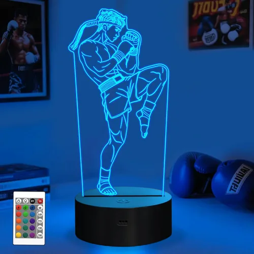 Vista 14 de OkiyiD - Luz nocturna de ilusión 3D con 16 colores cambiantes con control remoto (Estilo 7)