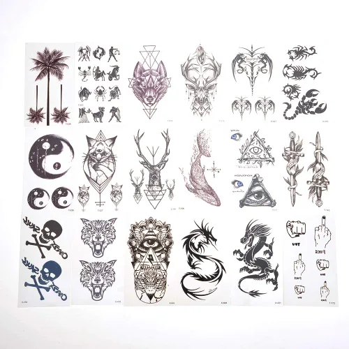 Vista 4 de PowerTRC Tatuajes temporales para adultos y niños Tatuajes falsos temporales impermeables Muchos diseños y símbolos diferentes