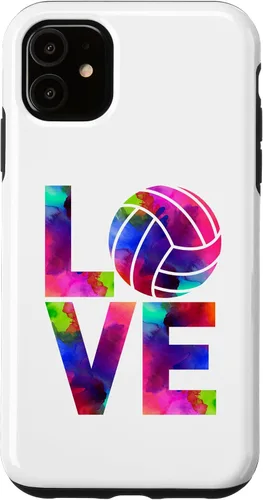 Vista 8 de Funda para iPhone 11 Pro Max Love Volleyball Watercolor Girl Team Tournament Retro Vibe