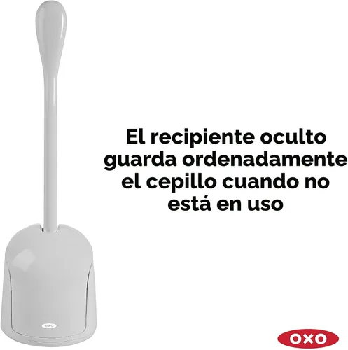 Vista 2 de OXO Good Grips - Escobilla de inodoro compacta y recipiente, color gris
