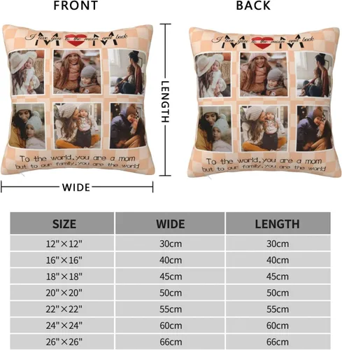 Vista 4 de Regalos para mamá - Funda de almohada personalizada con fotos, funda de almohada personalizada con foto para mamá, funda de almohada personalizada