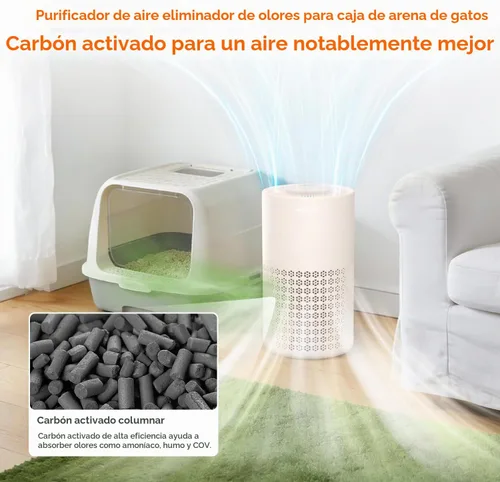 Vista 4 de AIRROMI Purificador de aire para dormitorio con A2001 beige cremoso