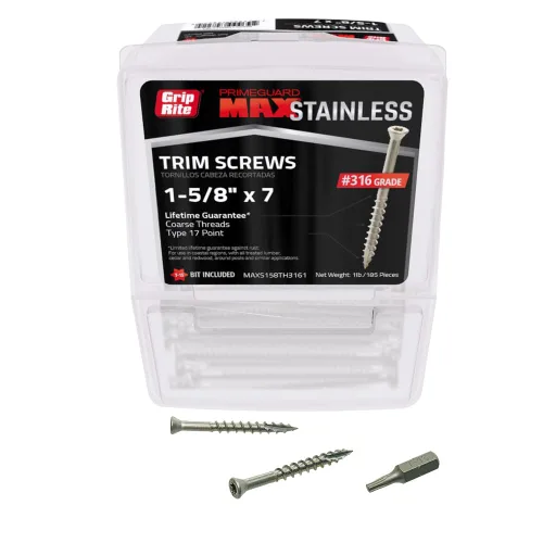 Vista 10 de Grip Rite MAXS214TH3051 - Tornillo de cabeza de acero inoxidable 305 de 2-1/4 pulgadas x #7 de 1 libra (paquete de 1 libra)