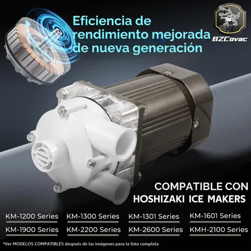 Vista 8 de S-0730 Bomba de agua para Hoshizaki, conjunto de bomba de motor de máquina de hielo con cable y kit de servicio de enchufe