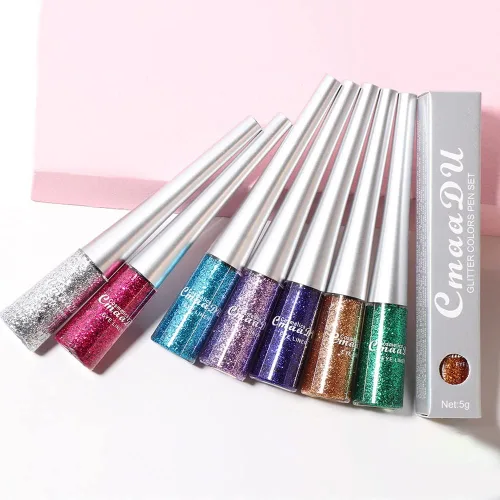 Vista 7 de Ofanyia Rainbow Colorful Glitter Shimmer Liquid Eyeliner Set, 16 piezas, resistente al agua, de larga duración, a prueba de manchas, altamente