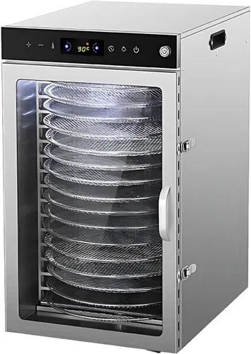 Vista 9 de Electric Food Dehydrator Multi Tray Dehydrator, Stainless Steel Rotary Food Dryer with Touch Panel, 10/12/16 Tray Design, Adjustable Temperature