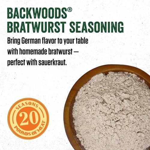 Vista 3 de LEM Productos Backwoods Bratwurst - Kit de condimentos para salchichas frescas, ideal para caza silvestre y carne doméstica, temporada de hasta 20