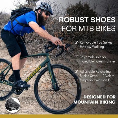 Vista 4 de Tommaso Montagna 200 - Zapatos de ciclismo de montaña para hombre, zapatos de ciclismo de grava SPD, compatibles con tacos SPD, zapatos de ciclismo