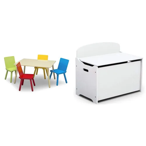 Vista 17 de Delta Children Conjunto de mesa y sillas para niños (4 sillas incluidas), gris/azul