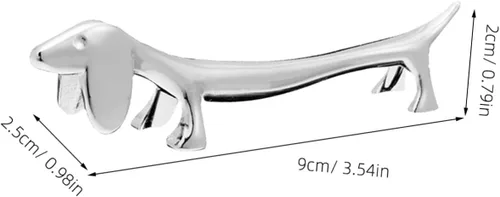 Vista 2 de HEMOTON Palillos para perros, 6 piezas, soporte de palillos de metal, soporte para palillos con forma de perro, soporte para cuchara, tenedor