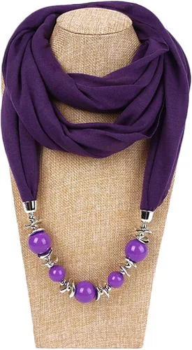 Vista 7 de W-FIGHT - Collar para mujer, diseño de bufanda, color sólido