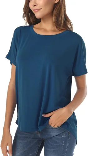 Vista 13 de Herou Camiseta Casual de Verano de Manga Corta Estilo Alto-Bajo Holgada Camisetas Básicas para Mujeres