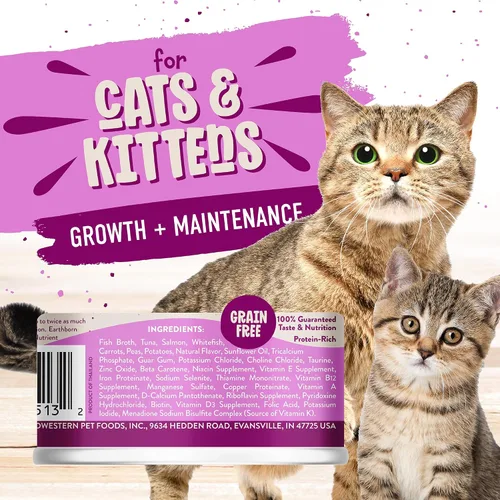Vista 2 de Earthborn Holistic Harbor Harvest - Alimento húmedo para gatos sin cereales, lata de 3 onzas